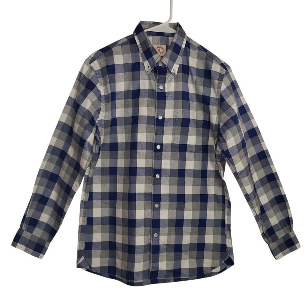 Brooks Brothers Red Fleece Mens S Cotton Lightweight Button Down Blue Plaid